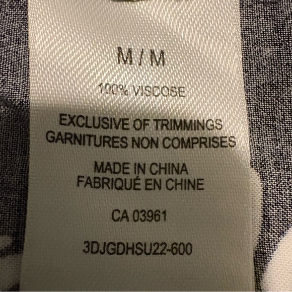 Denver Hayes Black and White Floral Midi Dress, Sz M, drawstring plus pockets - Picture 8 of 12